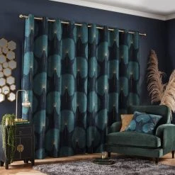 Dunelm Oriental Fan Bottle Green Eyelet Curtains 11 Dunelm Oriental Fan Bottle Green Eyelet Curtains -Dunelm Sales Store 30768891 alt04