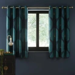 Dunelm Oriental Fan Bottle Green Eyelet Curtains 12 Dunelm Oriental Fan Bottle Green Eyelet Curtains -Dunelm Sales Store 30768891 alt05