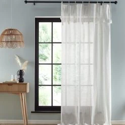 Dunelm Marley Natural Tie Top Single Voile Panel 7 Dunelm Marley Natural Tie Top Single Voile Panel -Dunelm Sales Store 30768910 alt01