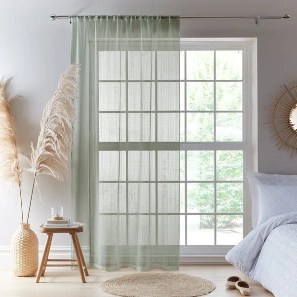 Aspen Sage Slot Top Single Voile Panel 4 Aspen Sage Slot Top Single Voile Panel - Image 2