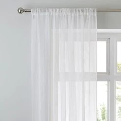 Dunelm Aspen White Sheer Slot Top Single Voile Panel