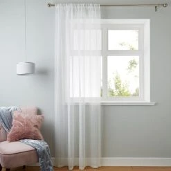 Dunelm Aspen White Sheer Slot Top Single Voile Panel -Dunelm Sales Store 30768926 alt03