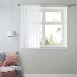 Dunelm Aspen White Sheer Slot Top Single Voile Panel -Dunelm Sales Store 30768926 alt05