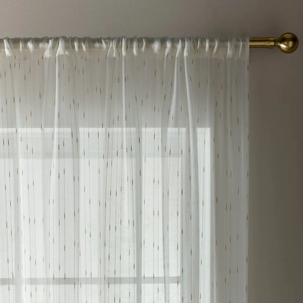 Dunelm Reluxed Metallic Gold Slot Top Single Voile Panel 3 Dunelm Reluxed Metallic Gold Slot Top Single Voile Panel