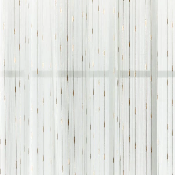 Dunelm Reluxed Metallic Gold Slot Top Single Voile Panel 5 Dunelm Reluxed Metallic Gold Slot Top Single Voile Panel - Image 3