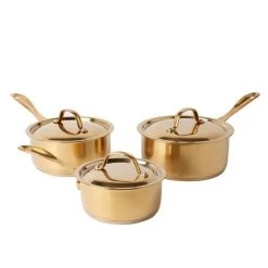 Dunelm Gold Matt Effect 3 Piece Saucepan Set 7 Dunelm Gold Matt Effect 3 Piece Saucepan Set -Dunelm Sales Store 30769040 alt02