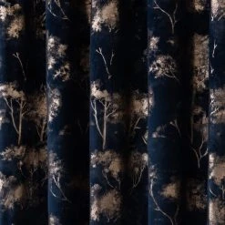 Dunelm Velour Tree Print Navy Eyelet Curtains 10 Dunelm Velour Tree Print Navy Eyelet Curtains -Dunelm Sales Store 30769160 alt02