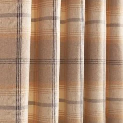 Dunelm Highland Check Ochre Eyelet Door Curtain 9 Dunelm Highland Check Ochre Eyelet Door Curtain -Dunelm Sales Store 30769193 alt02