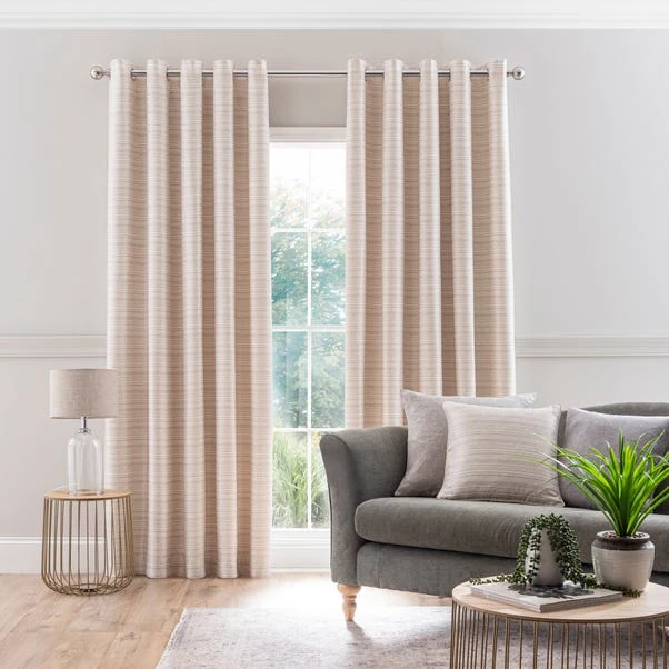 Dunelm Cali Natural Eyelet Curtains 4 Dunelm Cali Natural Eyelet Curtains - Image 2