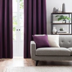 Dunelm Luna Brushed Aubergine Blackout Eyelet Curtains 11 Dunelm Luna Brushed Aubergine Blackout Eyelet Curtains -Dunelm Sales Store 30769325 alt03