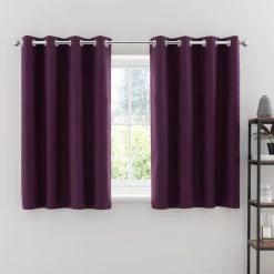 Dunelm Luna Brushed Aubergine Blackout Eyelet Curtains 13 Dunelm Luna Brushed Aubergine Blackout Eyelet Curtains -Dunelm Sales Store 30769325 alt05