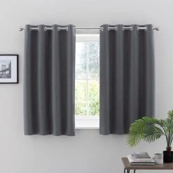 Dunelm Ultra Blackout Touch Of Linen Charcoal Eyelet Curtains 12 Dunelm Ultra Blackout Touch Of Linen Charcoal Eyelet Curtains -Dunelm Sales Store 30769369 alt05