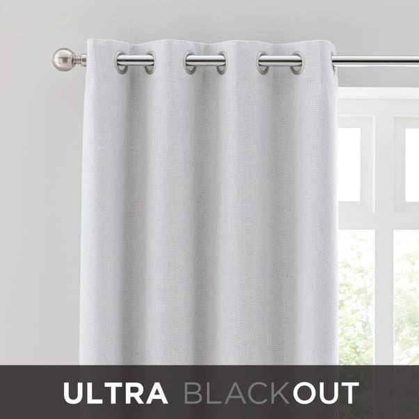 Dunelm Ultra Blackout Touch Of Linen Ivory Eyelet Curtains 3 Dunelm Ultra Blackout Touch Of Linen Ivory Eyelet Curtains
