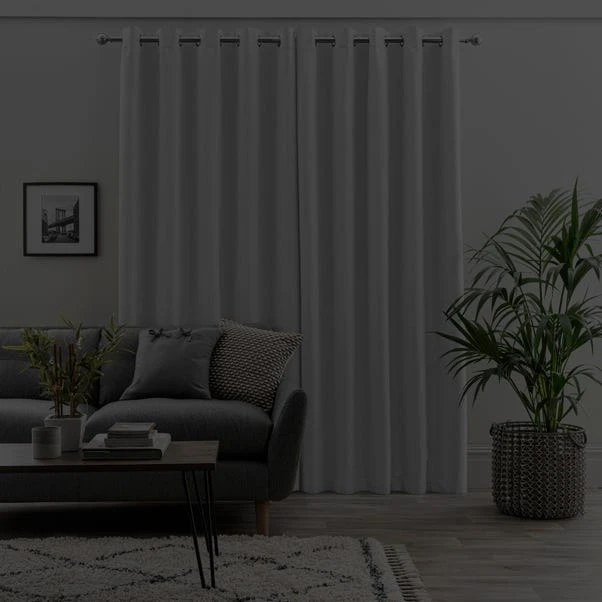 Dunelm Ultra Blackout Touch Of Linen Ivory Eyelet Curtains 6 Dunelm Ultra Blackout Touch Of Linen Ivory Eyelet Curtains - Image 4