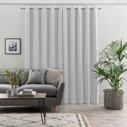 Dunelm Ultra Blackout Touch Of Linen Ivory Eyelet Curtains 12 Dunelm Ultra Blackout Touch Of Linen Ivory Eyelet Curtains -Dunelm Sales Store 30769371 alt04