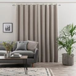 Dunelm Ultra Blackout Touch Of Linen Natural Eyelet Curtains 11 Dunelm Ultra Blackout Touch Of Linen Natural Eyelet Curtains -Dunelm Sales Store 30769372 alt04