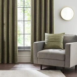 Luxury Collection Chenille Olive Eyelet Curtains 11 Luxury Collection Chenille Olive Eyelet Curtains -Dunelm Sales Store 30769402 alt03