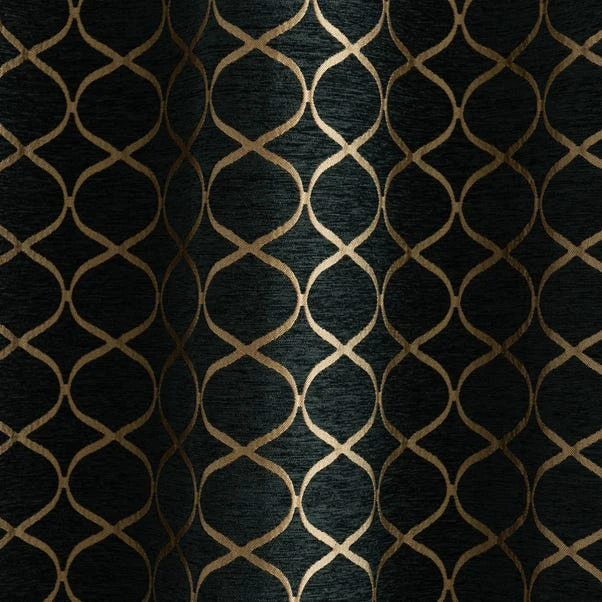 Luxury Collection Chenille Ogee Emerald Eyelet Curtains 5 Luxury Collection Chenille Ogee Emerald Eyelet Curtains - Image 3