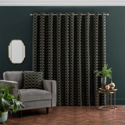 Luxury Collection Chenille Ogee Emerald Eyelet Curtains 11 Luxury Collection Chenille Ogee Emerald Eyelet Curtains -Dunelm Sales Store 30769410 alt04