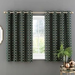 Luxury Collection Chenille Ogee Emerald Eyelet Curtains 12 Luxury Collection Chenille Ogee Emerald Eyelet Curtains -Dunelm Sales Store 30769410 alt05