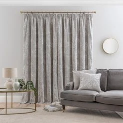 Dunelm Flourish Grey Pencil Pleat Curtains -Dunelm Sales Store 30769442 alt04