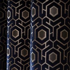 Dunelm Geo Cut Velvet Navy Eyelet Curtains 10 Dunelm Geo Cut Velvet Navy Eyelet Curtains -Dunelm Sales Store 30769452 alt02