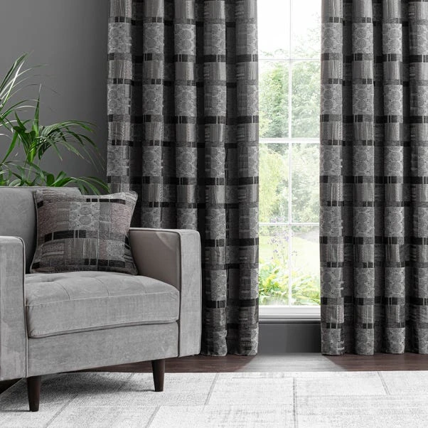 Luxury Collection Prague Chenille Noir Eyelet Curtains 6 Luxury Collection Prague Chenille Noir Eyelet Curtains - Image 4