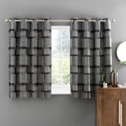Luxury Collection Prague Chenille Noir Eyelet Curtains 13 Luxury Collection Prague Chenille Noir Eyelet Curtains -Dunelm Sales Store 30769472 alt05