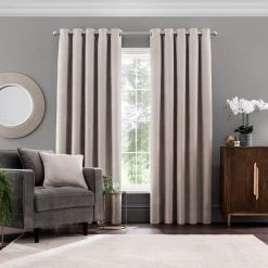 Dunelm Ultra Blackout Natural Chenille Eyelet Curtains 9 Dunelm Ultra Blackout Natural Chenille Eyelet Curtains -Dunelm Sales Store 30769501 alt01