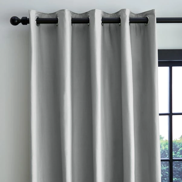 Dunelm Adley 100% Cotton Silver Eyelet Curtains 3 Dunelm Adley 100% Cotton Silver Eyelet Curtains
