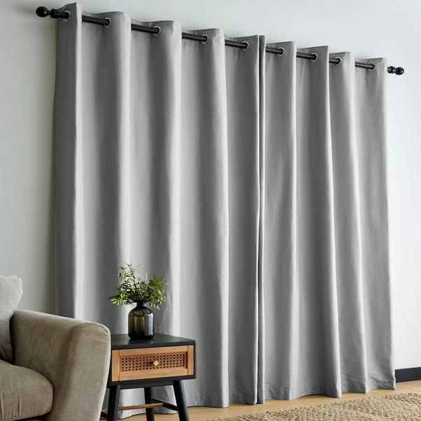 Dunelm Adley 100% Cotton Silver Eyelet Curtains 6 Dunelm Adley 100% Cotton Silver Eyelet Curtains - Image 4