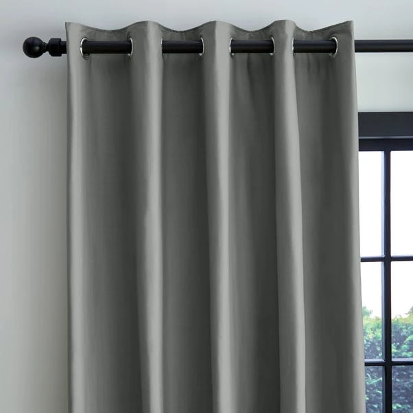 Dunelm Adley 100% Cotton Steeple Grey Eyelet Curtains 3 Dunelm Adley 100% Cotton Steeple Grey Eyelet Curtains