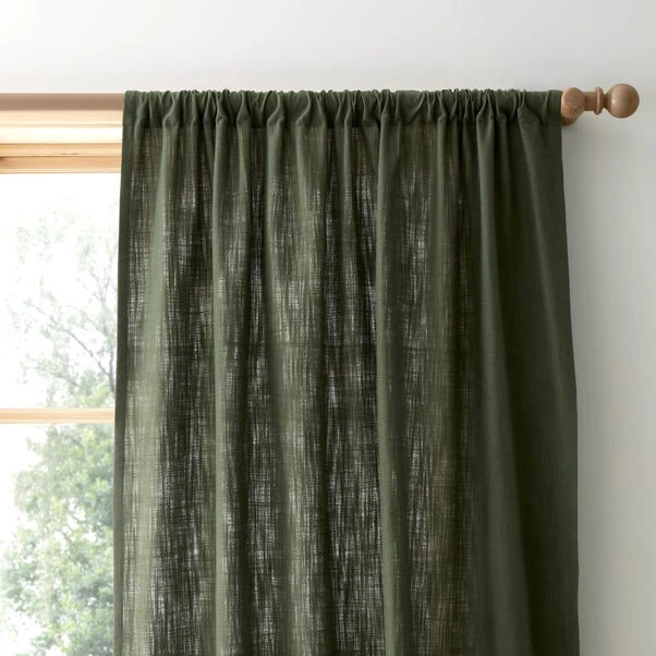 Dunelm Arthur Recycled Olive Slot Top Single Voile Panel 3 Dunelm Arthur Recycled Olive Slot Top Single Voile Panel