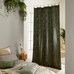 Dunelm Arthur Recycled Olive Slot Top Single Voile Panel 10 Dunelm Arthur Recycled Olive Slot Top Single Voile Panel -Dunelm Sales Store 30769544 alt03