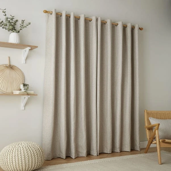 Dunelm Churchgate Herringbone Natural Stripe Eyelet Curtains 5 Dunelm Churchgate Herringbone Natural Stripe Eyelet Curtains - Image 3