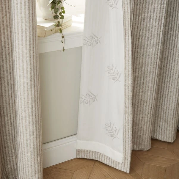 Dunelm Churchgate Herringbone Natural Stripe Eyelet Curtains 6 Dunelm Churchgate Herringbone Natural Stripe Eyelet Curtains - Image 4