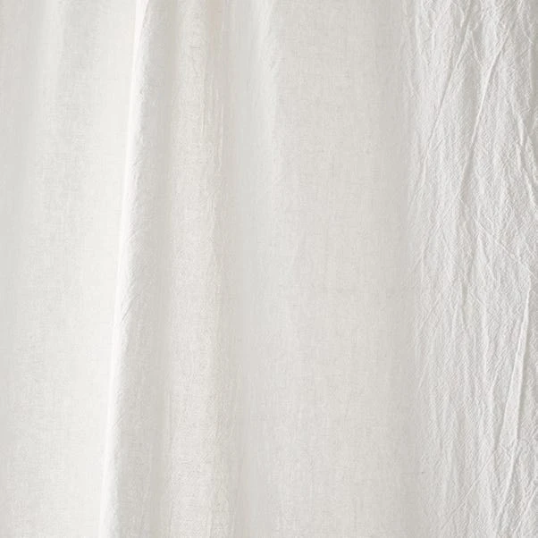 Dunelm Crinkle Cotton White Slot Top Single Voile Panel 5 Dunelm Crinkle Cotton White Slot Top Single Voile Panel - Image 3