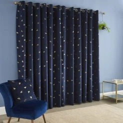 Dunelm Golden Bee Navy Eyelet Curtains 8 Dunelm Golden Bee Navy Eyelet Curtains -Dunelm Sales Store 30769610 alt04