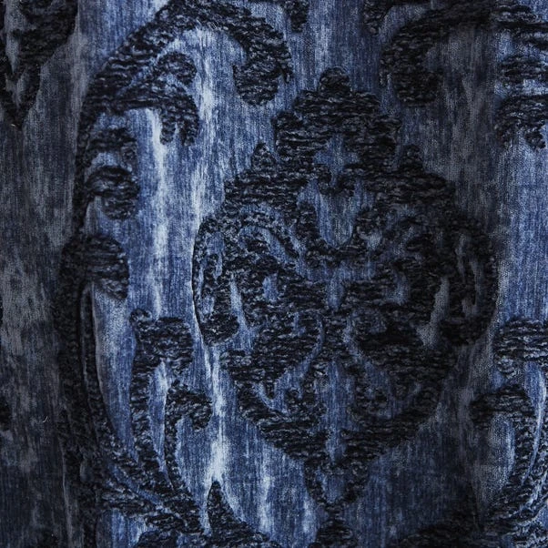 Dunelm Louella Damask Navy Eyelet Curtains 4 Dunelm Louella Damask Navy Eyelet Curtains - Image 2