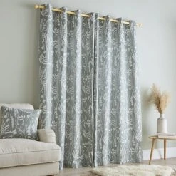 Dunelm Meadow Jacquard Lilypad Eyelet Curtains 10 Dunelm Meadow Jacquard Lilypad Eyelet Curtains -Dunelm Sales Store 30769654 alt04