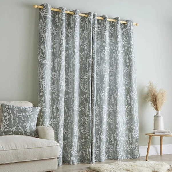 Dunelm Meadow Jacquard Lilypad Eyelet Curtains 6 Dunelm Meadow Jacquard Lilypad Eyelet Curtains - Image 4