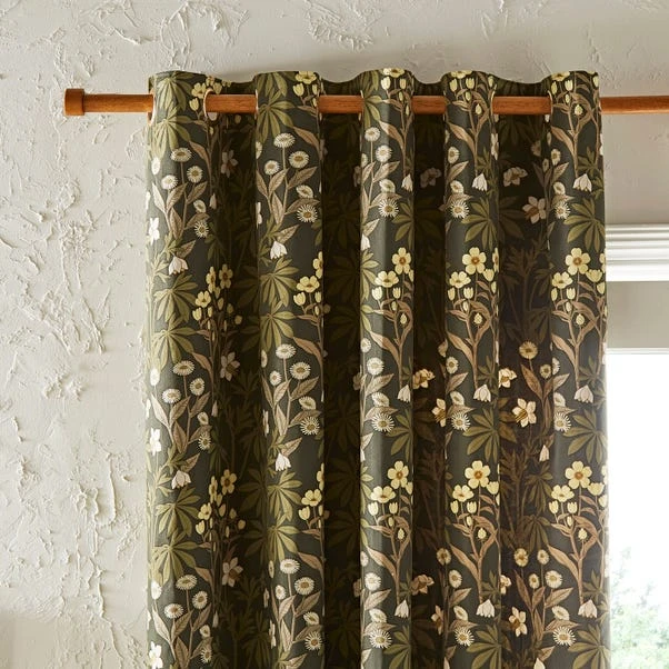 Natural History Museum Meadow Floral Natural Eyelet Curtains 3 Natural History Museum Meadow Floral Natural Eyelet Curtains