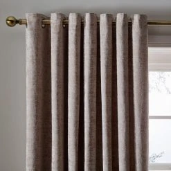 Dunelm Opulent Chenille Natural Eyelet Curtains