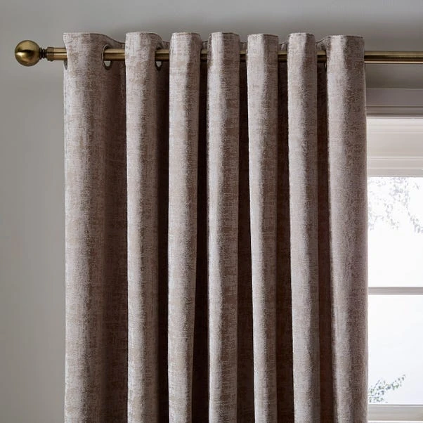 Dunelm Opulent Chenille Natural Eyelet Curtains 3 Dunelm Opulent Chenille Natural Eyelet Curtains