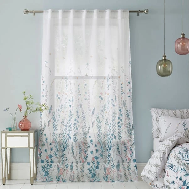 Dunelm Whimsical Botanical Multi Slot Top Single Voile Panel 6 Dunelm Whimsical Botanical Multi Slot Top Single Voile Panel - Image 4