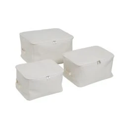 Dunelm Set Of 3 Fabric Storage Bags Cream -Dunelm Sales Store 30769833 alt02