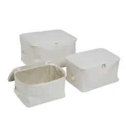 Dunelm Set Of 3 Fabric Storage Bags Cream -Dunelm Sales Store 30769833 alt03