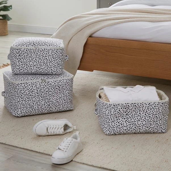 Dunelm Set Of 3 Fabric Storage Bags Dotty White 3 Dunelm Set Of 3 Fabric Storage Bags Dotty White