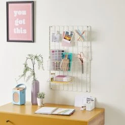 Dunelm Metal Peg Board With Accessories White