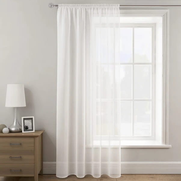 Dunelm Sheer Elegance White Slot Top Single Voile Panel 3 Dunelm Sheer Elegance White Slot Top Single Voile Panel